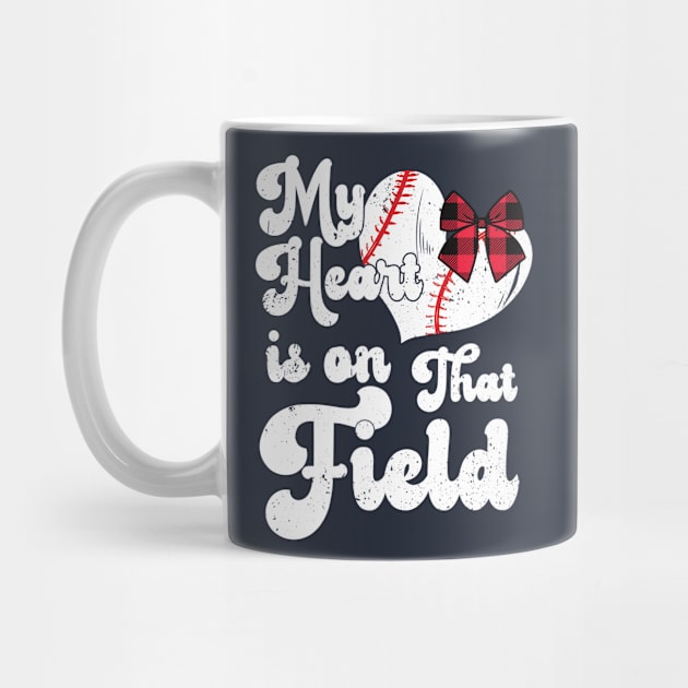 funny My Heart is on That Field softball baseball mom dad Leopard by Gaming champion